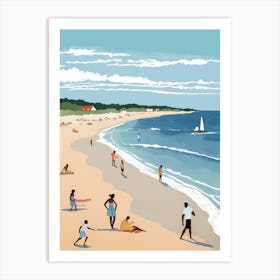 People On The Beach Painting (49) Art Print