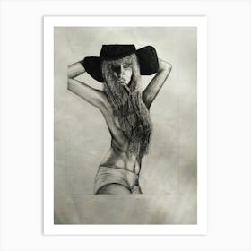 Woman In A Hat Art Print