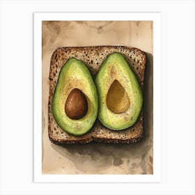 Avocado On Toast Illustration 4 Art Print