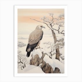 Winter Bird Painting Vulture 1 Art Print