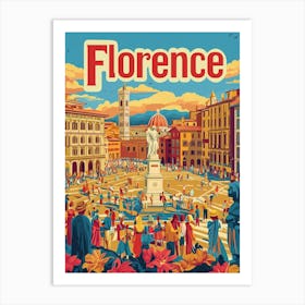 Aihrgdesign A 1970s Inspired Travel Poster For Florence 3 Art Print