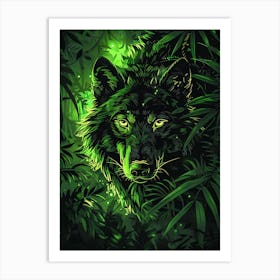 Wolf In The Jungle Art Print