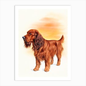 Irish Setter Illustration Dog Art Print