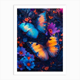 Butterflies In The Night 1 Art Print