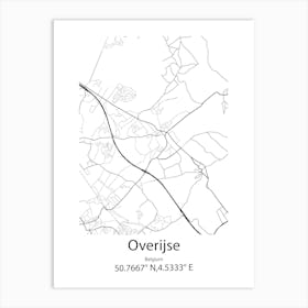 Overijse,Belgium Minimalist Map Art Print