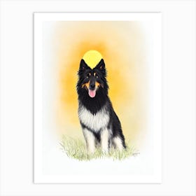 Belgian Sheepdog Illustration Dog Art Print