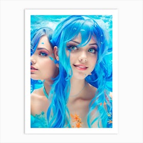 Two Girls In The Water Art Print