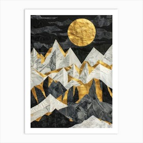 Moon And Mountains 1 Art Print