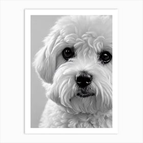 Bichon Frise B&W Pencil Dog Art Print