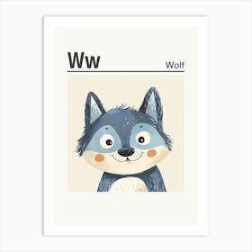 Animals Alphabet Wolf 4 Art Print