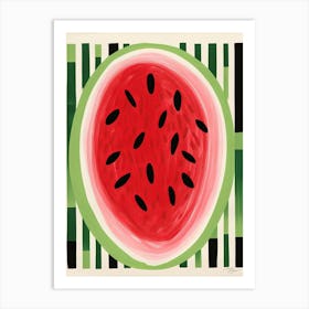 Watermelon Fruit Summer Illustration 3 Art Print