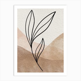 Leaf minimalism art illustration Art Print