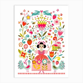 Folk Art Goddess Of Spring Art Print
