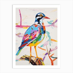 Colourful Bird Painting Lapwing 3 Art Print