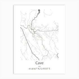 Cave Spring,United States Minimalist Map Art Print