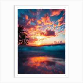 Sunset At The Beach 22 Art Print