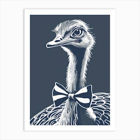 Ostrich With Bow Tie Art Print