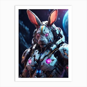 Rabbit In Cyborg Body #1 Art Print