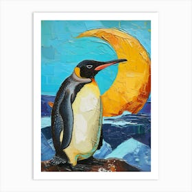 King Penguin Isabela Island Colour Block Painting 2 Art Print