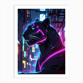 Neon Tiger 1 Art Print