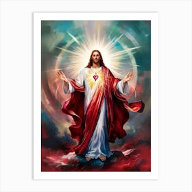 Jesus Christ Abstract Painting 1 Art Print