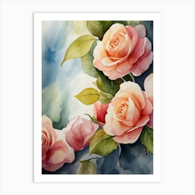 Watercolor Roses 11 Art Print