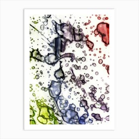 Abstraction Watercolor Bubbles Art Print