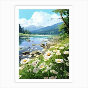 Daisy Wildflower At The River Bank (2) Art Print