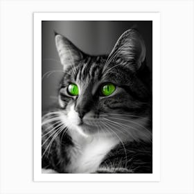 Green Eyes Cat 1 Art Print