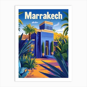 Aihrgdesign A Retro Travel Poster For Marrakech Featuring The 48bffbef 4c1c 40d4 9c1b 1397f0abbd5b 1 Art Print