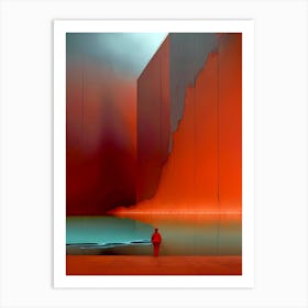 Man Standing In A Red Building Art Print