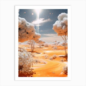 Orange Trees In The Desert Cosmic stardust Art Print