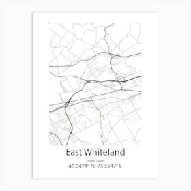 East Whiteland,United States Minimalist Map Art Print