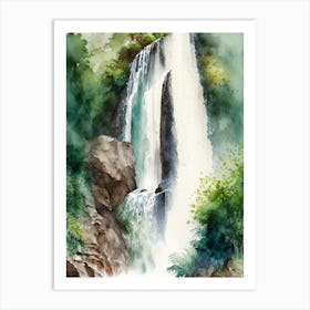 Cascada De Basaseachi, Mexico Water Colour  (1) Art Print