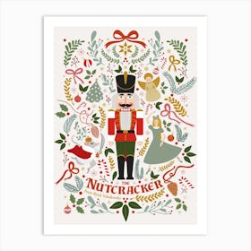 Nutcracker Christmas Art Print