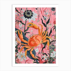 Floral Animal Painting Crab 2 Art Print