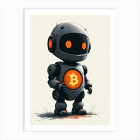 Bitcoin Robot Art Print