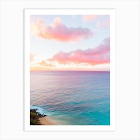 Hanauma Bay, Honolulu, Hawaii Pink Photography 1 Art Print