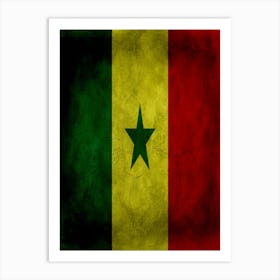 Senegal Flag Texture Art Print