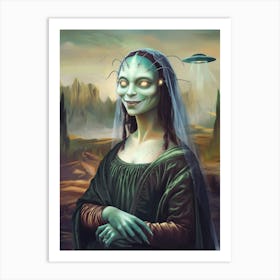 Mona Lisa Extraterrestrial Galaxy Art Print