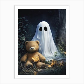 Ghost And Teddy Bear 1 Art Print