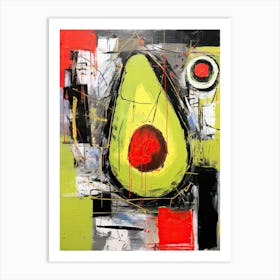 Avocado 2 in Basquiat style Art Print