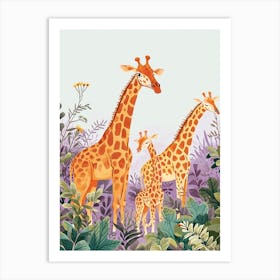 Cute Storybook Style Giraffe Illustration 4 Art Print