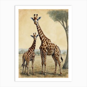 Giraffes 4 Art Print