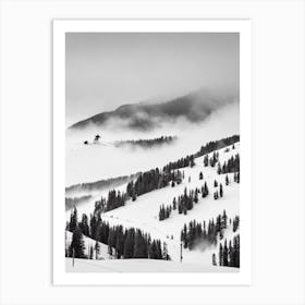 Bad Gastein, Austria Black And White Skiing Poster Art Print