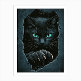 Cat With Green Eyes Art Print