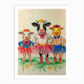 Cows In Tutus Art Print