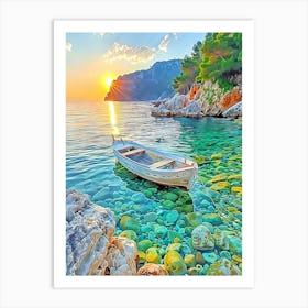 Boat In The Sea Art Print