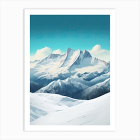 Courchevel   France, Ski Resort Illustration 2 Simple Style Art Print