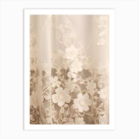 Floral Lace Curtain Art Print